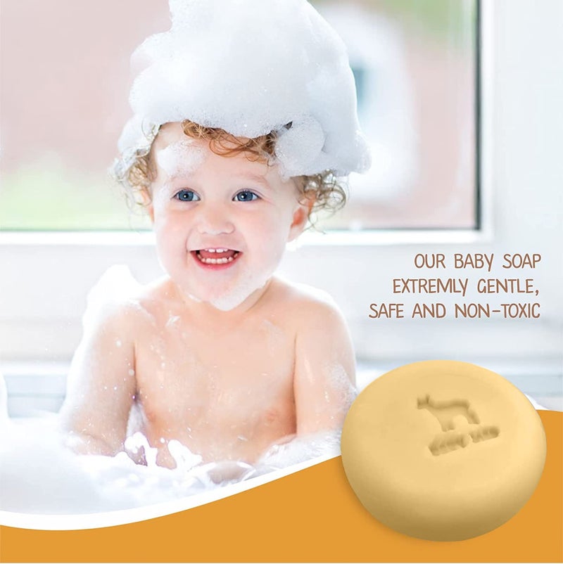 Relaxcation 3 Baby Soap Bars with Goat Milk and Honey - Naturally Cold Processed from Organic Ingredients - Handmade in USA - Ideal fro Newborns, babys, Kids and Adults (Pack of 3 - Image 5